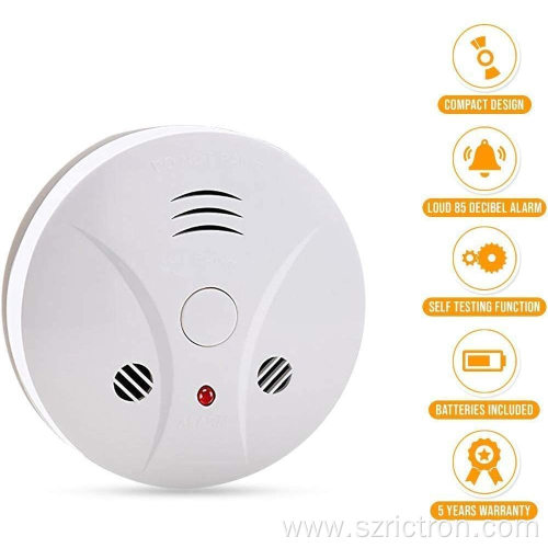 high sensitivity 9v DC battery home security smoke alarm